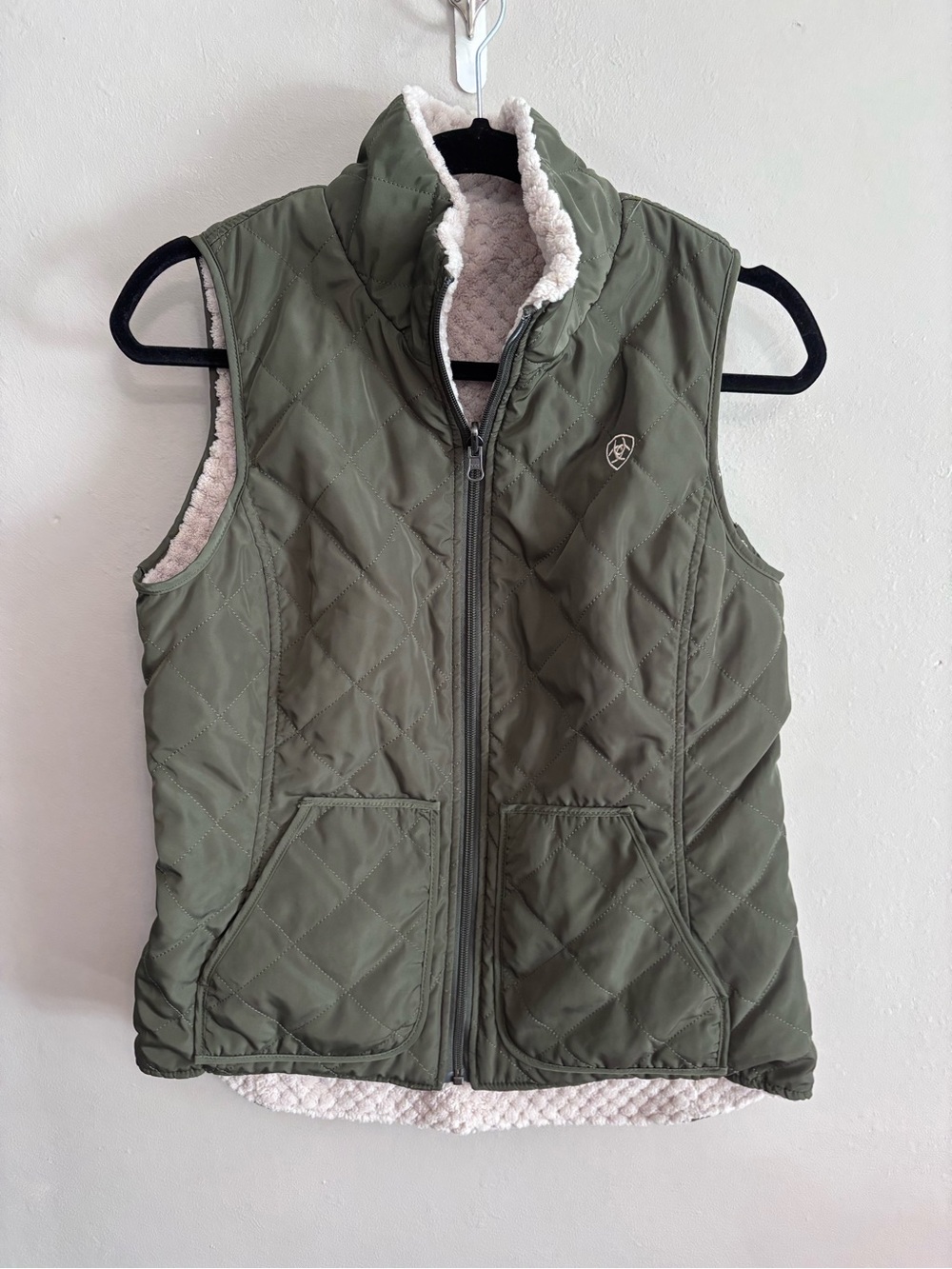 Ariat Reversible Olive Quilted Sherpa-Lined Women's Vest
